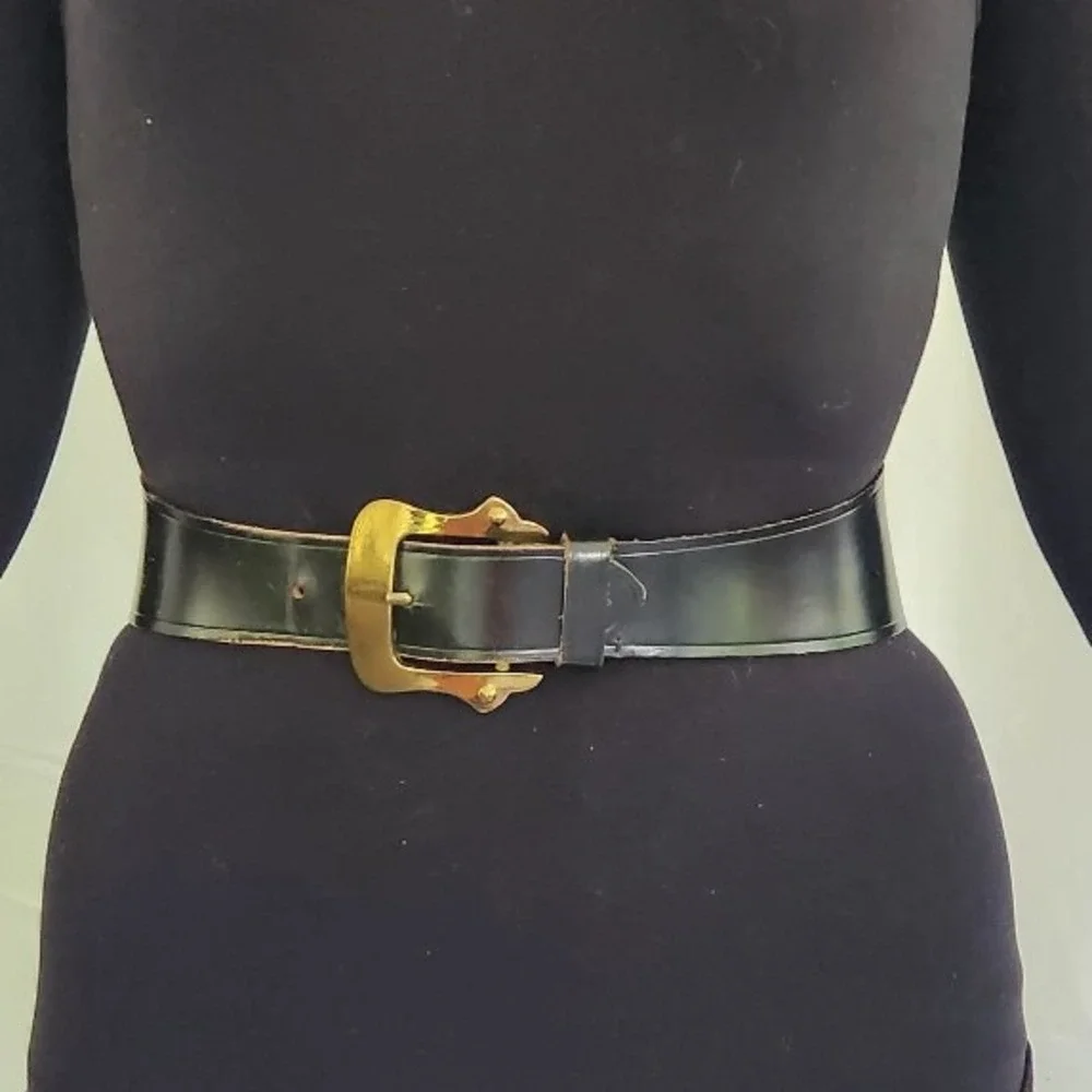 Vintage Harley Black Leather Belt